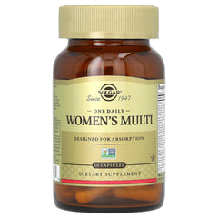 Solgar One Daily Women's Multi packaging focused on hair, skin and nails