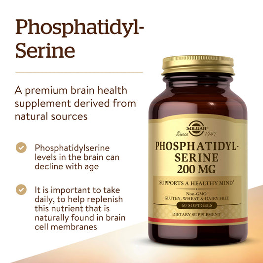 Solgar Phosphatidyl-Serine 200 mg bottle side label