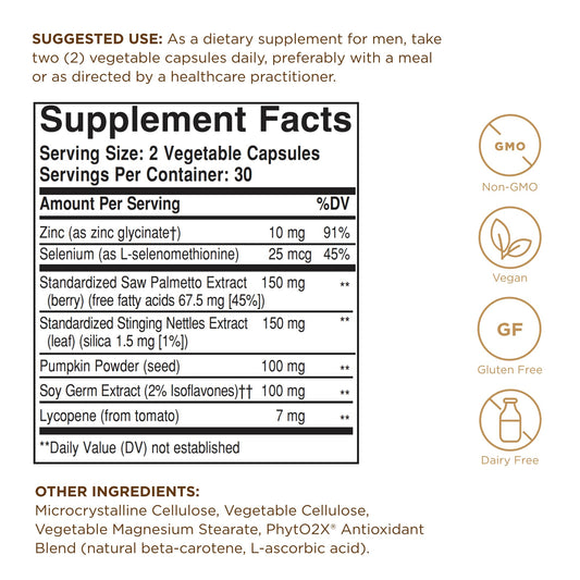 Solgar Prostate Support bottle side view