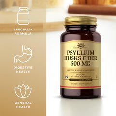 Psyllium husk capsules arranged for a daily serving