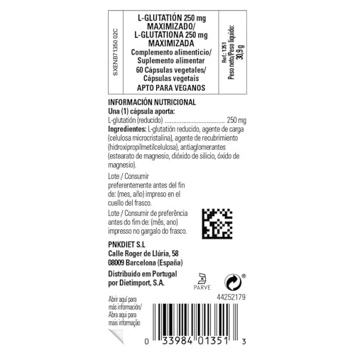 Solgar Reduced L-Glutathione 250 mg bottle and packaging side view