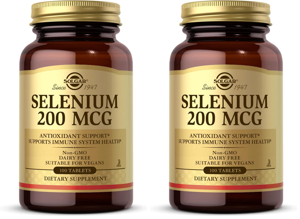 Solgar Selenium 200 mcg tablets bottle with label