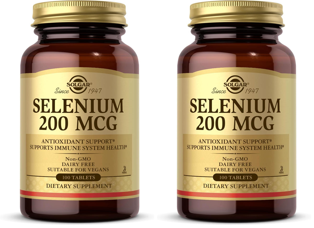 Solgar Selenium 200 mcg tablets bottle with label
