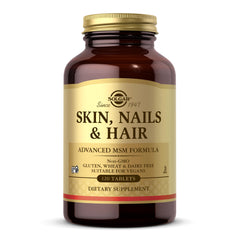 Solgar Skin, Nails & Hair 120 tablets bottle on white background