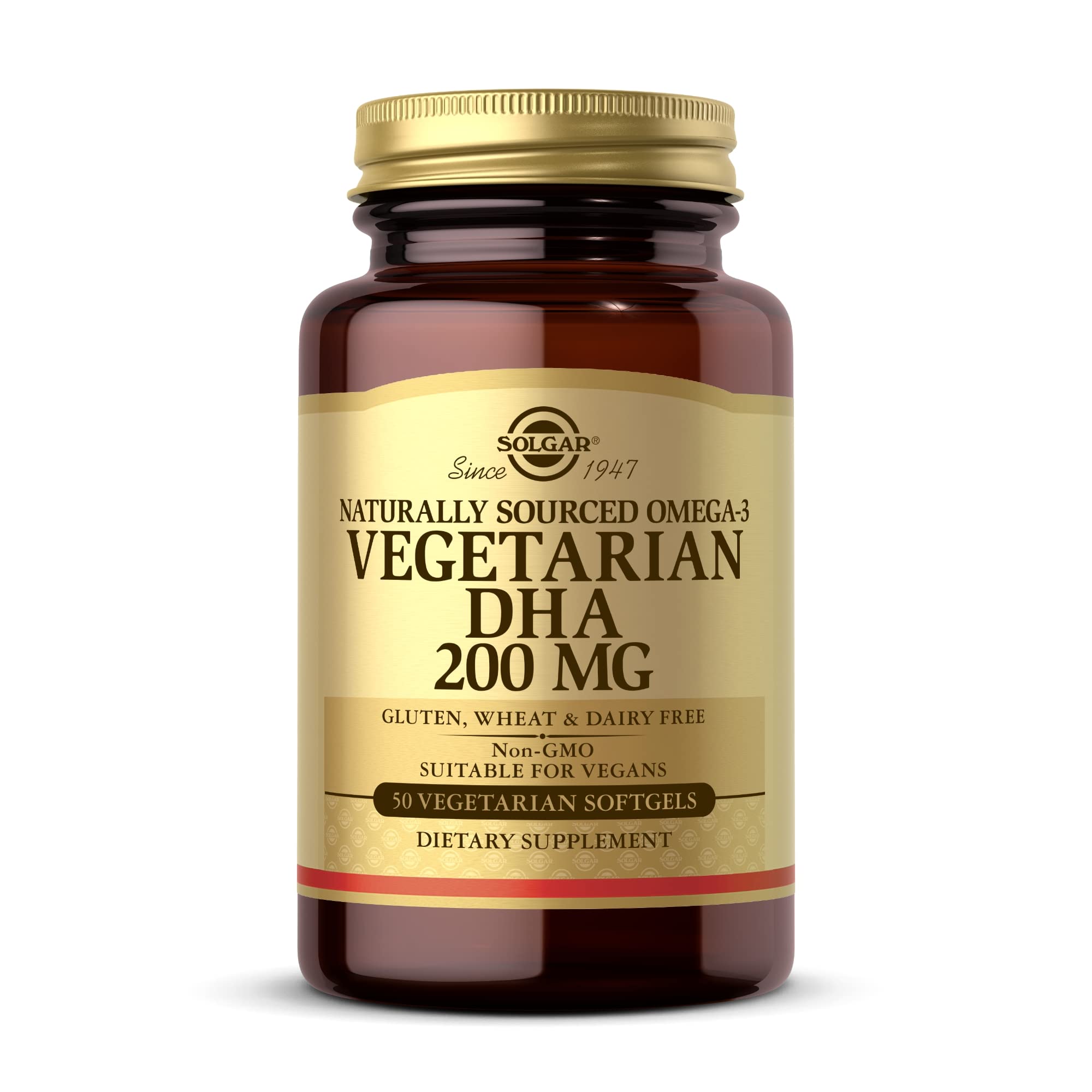 Solgar Vegetarian DHA 200 mg bottle and label