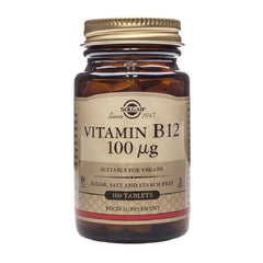Solgar Vitamin B12 100 mcg bottle – 100 tablets