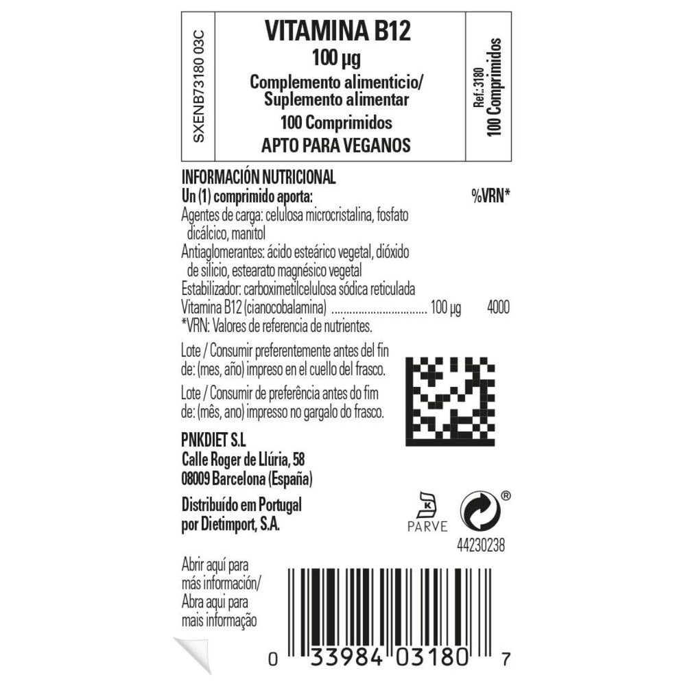 Vitamin B12 supports energy metabolism and nervous system