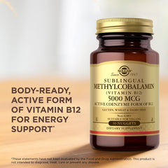 Nutritional ingredients panel for Solgar Methylcobalamin B12