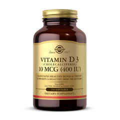 Solgar Vitamin D3 400 IU softgels bottle - 250 count