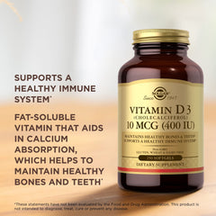 Vitamin D3 non-GMO gluten-free dairy-free softgels
