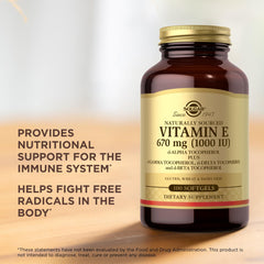 Two Solgar Vitamin E 670 mg softgels bottles in a 2-pack