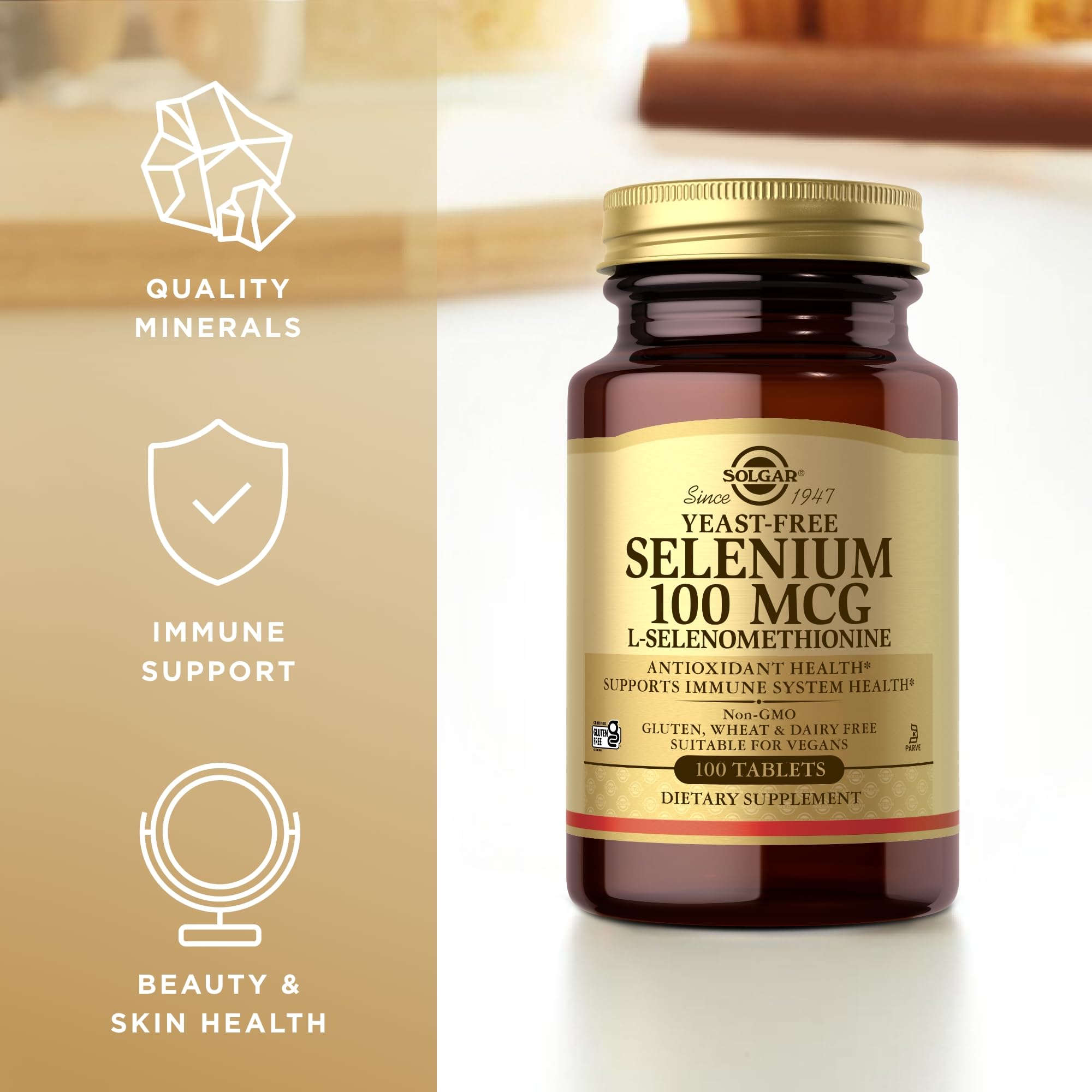 Pack of 4 Solgar Yeast-Free Selenium bottles