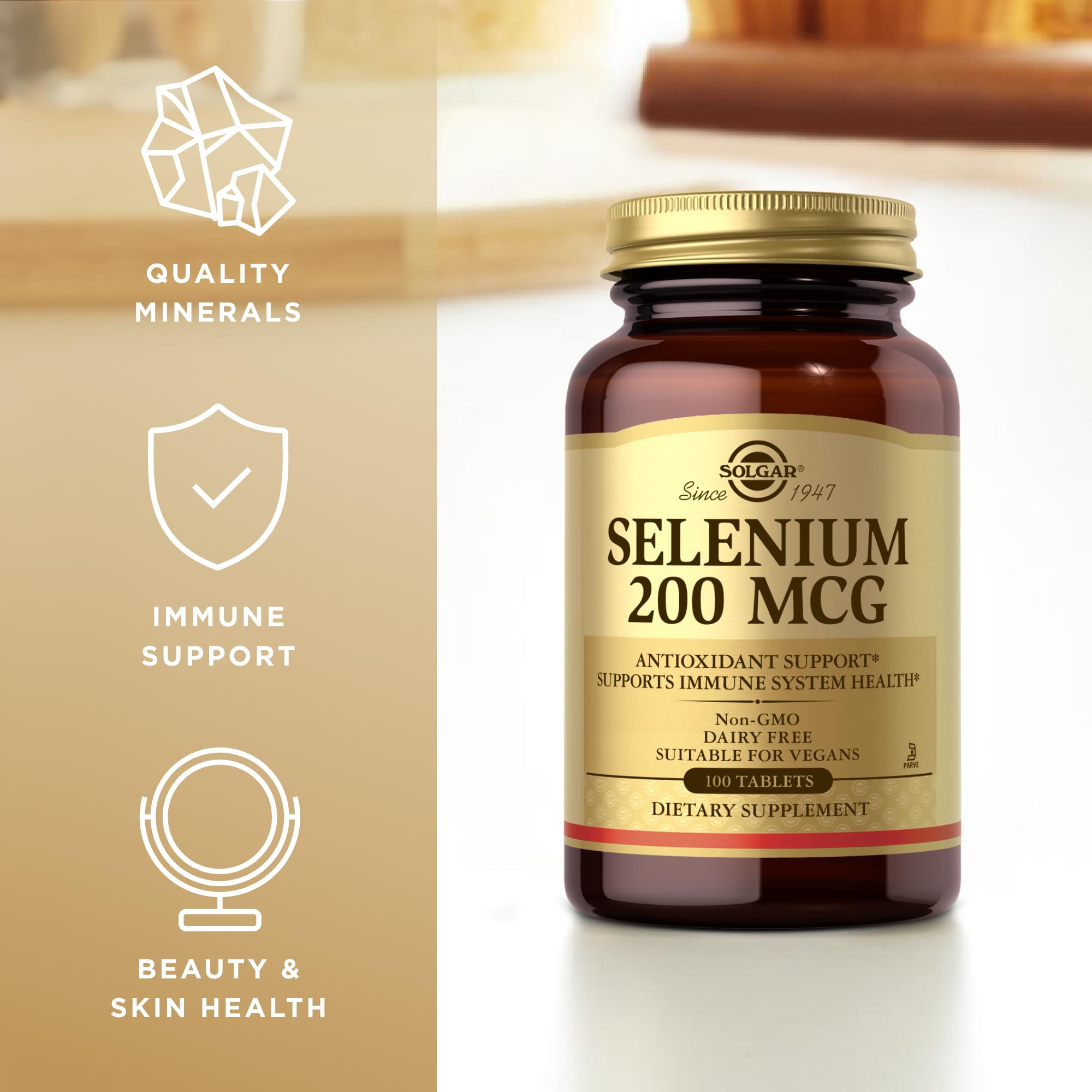 Solgar Selenium 200 mcg packaging with bottle