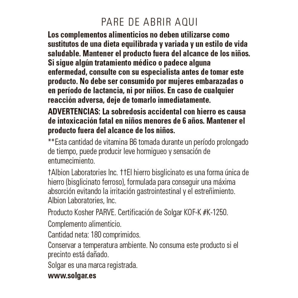 Solgar VM-2000 ingredients and minerals list