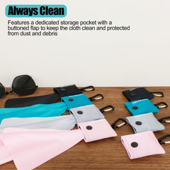 Microfiber eyeglasses cleaner wiping lenses