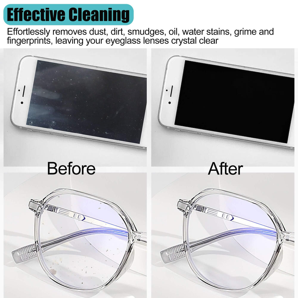 Portable glasses cleaner cloth with hook keychain