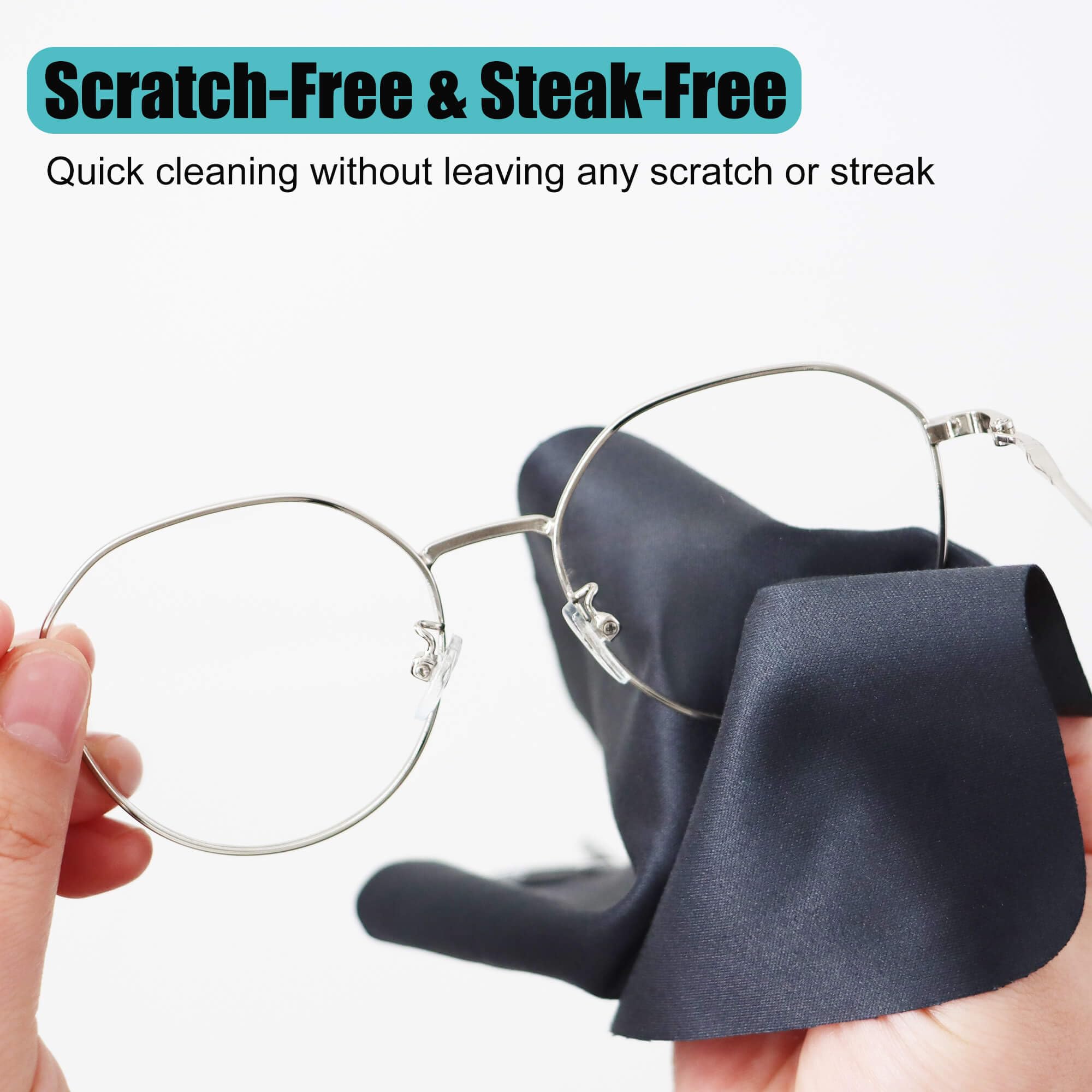 Cloth cleaning smartphone screen and sunglasses