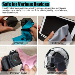 Cloth being used to clean a camera lens