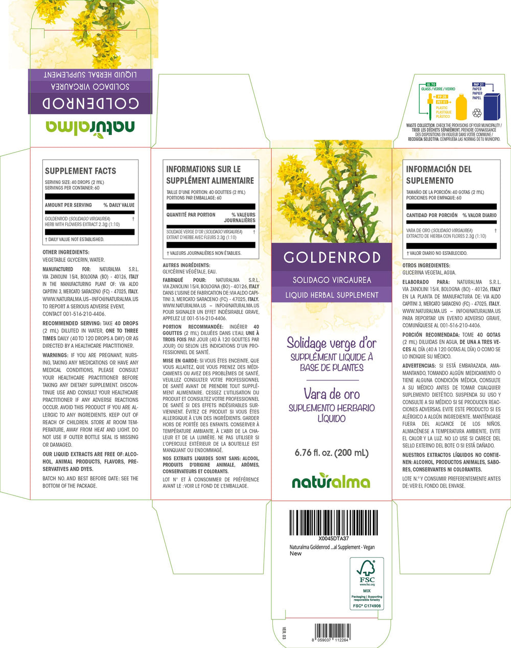 Solidago virgaurea goldenrod flowers liquid extract