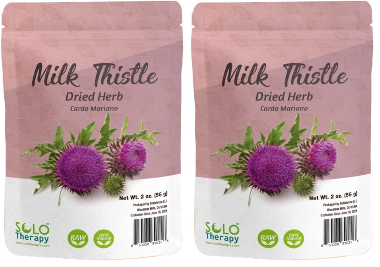 Solo Therapy Milk Thistle 2 oz herb pack, 2-pack