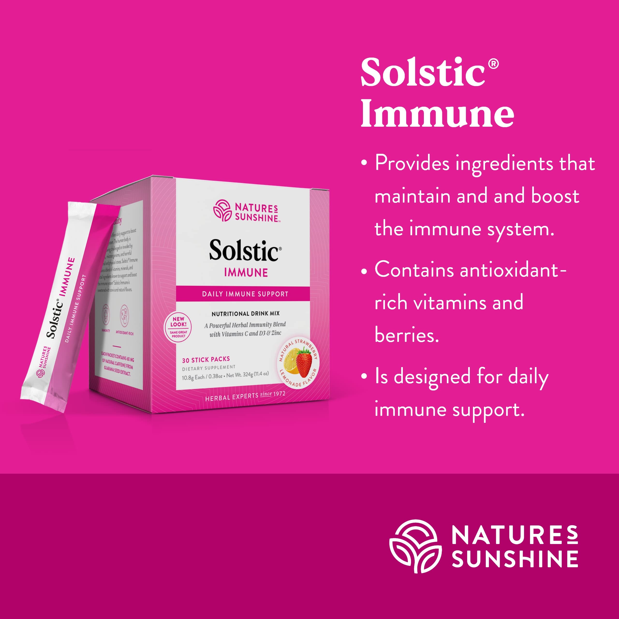 Solstic Immune berry lemonade flavor packets