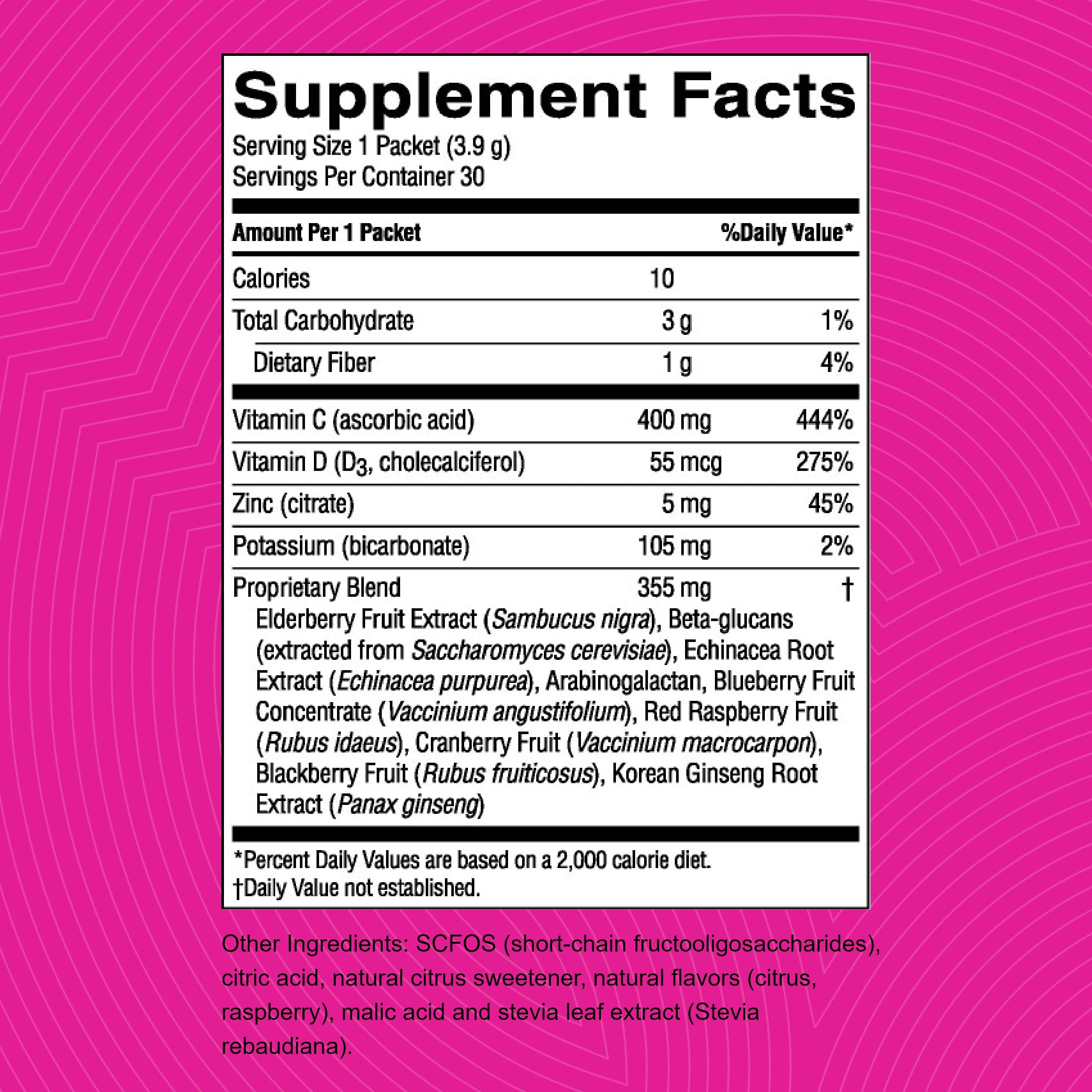 Solstic Immune packets being added to water