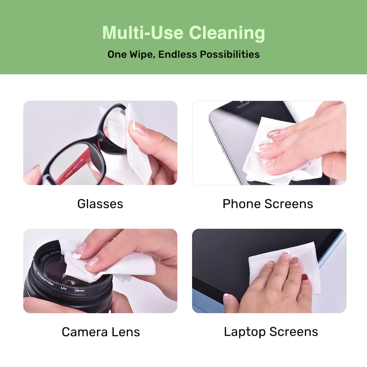 Computer monitor/television being cleaned with SOLWST Optix wipe