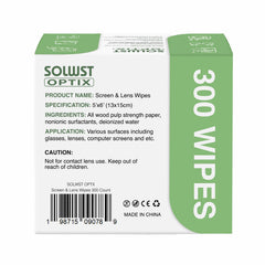 Individually wrapped SOLWST Optix wipes for on-the-go cleaning