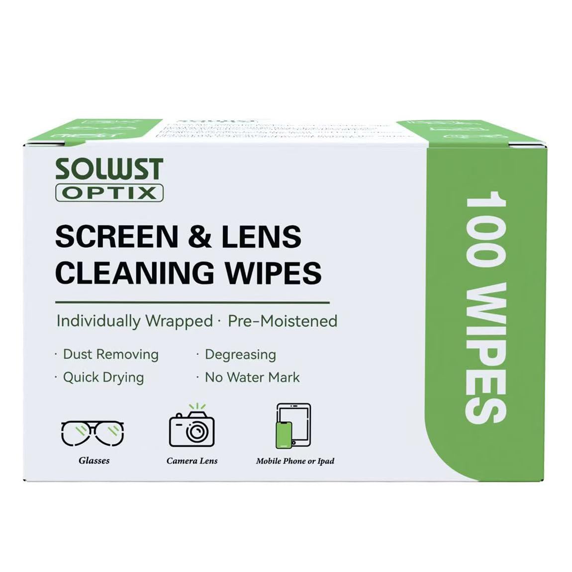 SOLWST Optix lens cleaning wipes main image