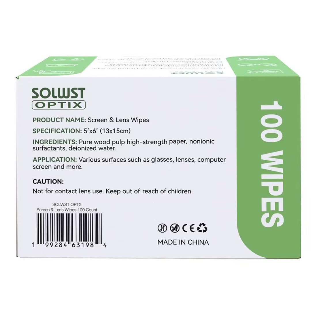 SolWst Optix wipes packaging and branding