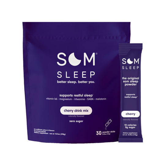 Som Sleep Cherry Powder 30-pack box – front view
