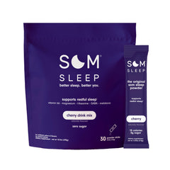Som Sleep cherry powder stick dissolving in water for a smooth bedtime ritual