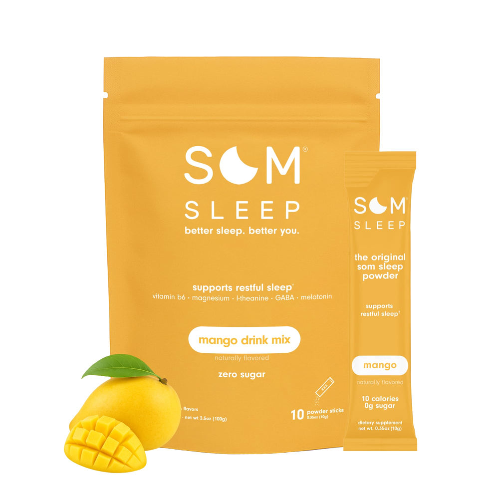 Front view of Som Sleep Mango Sleep Aid Powder 10-pack