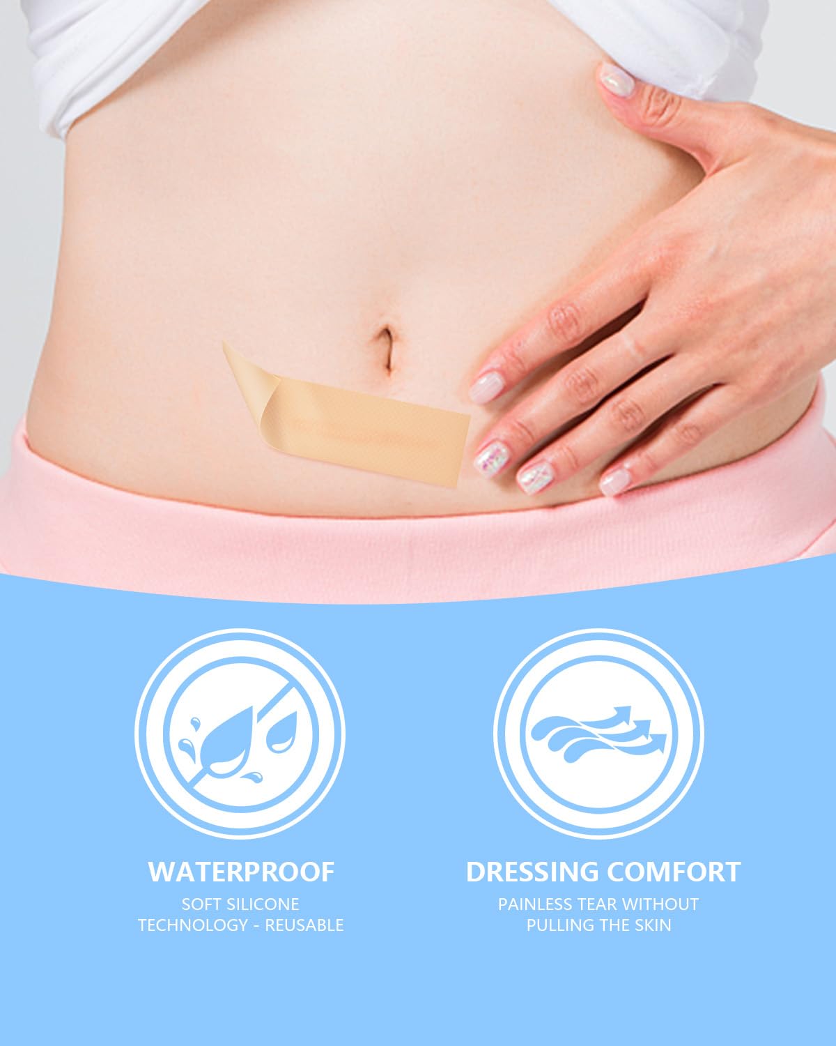 Somlzu silicone scar tape maintains a moist environment to support scar care routines.