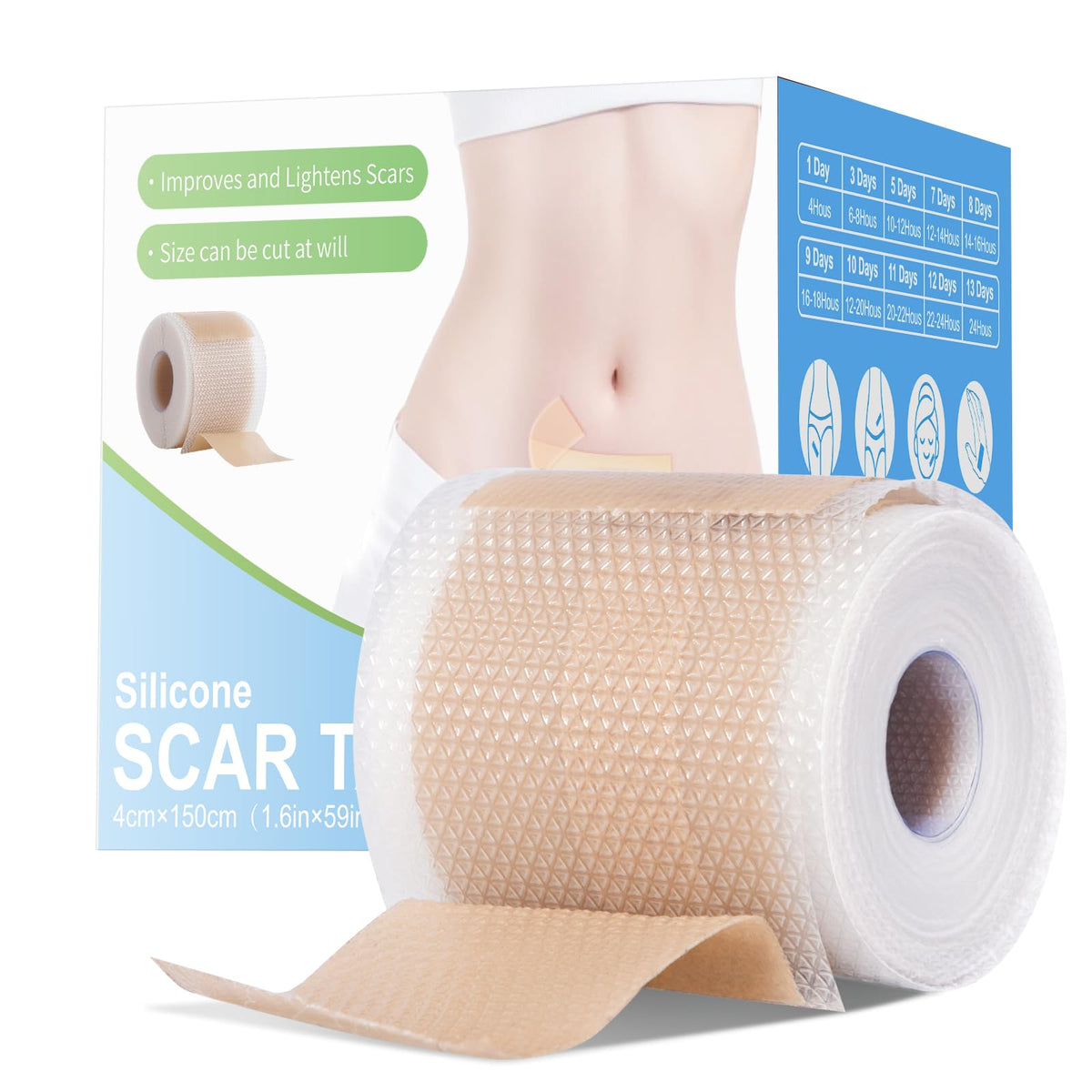 Somlzu silicone scar sheets roll length covers large scars