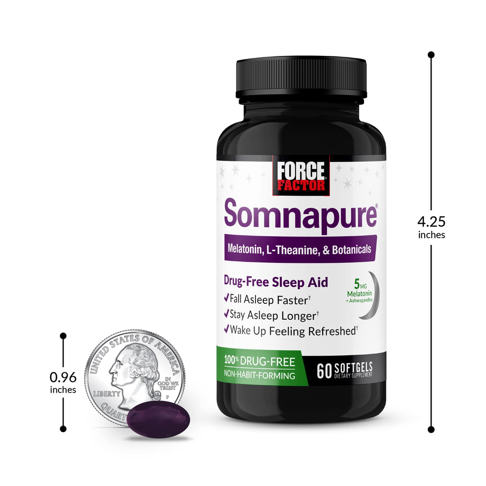 Peaceful sleep scene featuring Somnapure Softgels