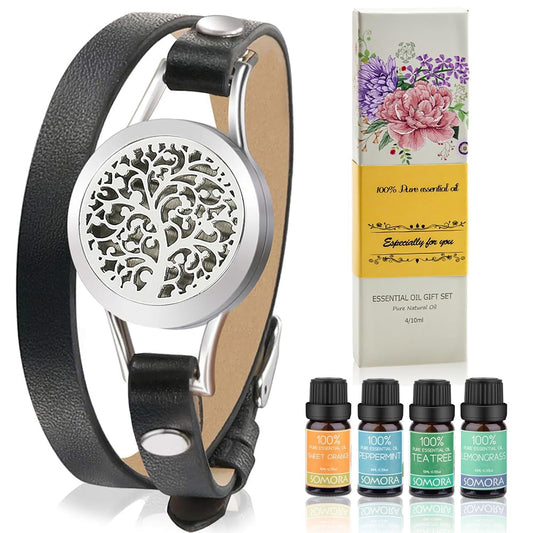 SOMORA aromatherapy diffuser bracelet in black