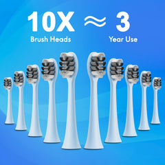Close-up of the Sonic toothbrush showing brush head and vibration