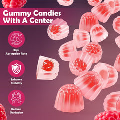Gummies with ingredients label and nutrition information