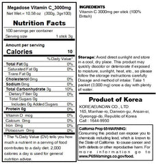 Sookwang Megadose Vitamin C powder on the counter for a daily routine.