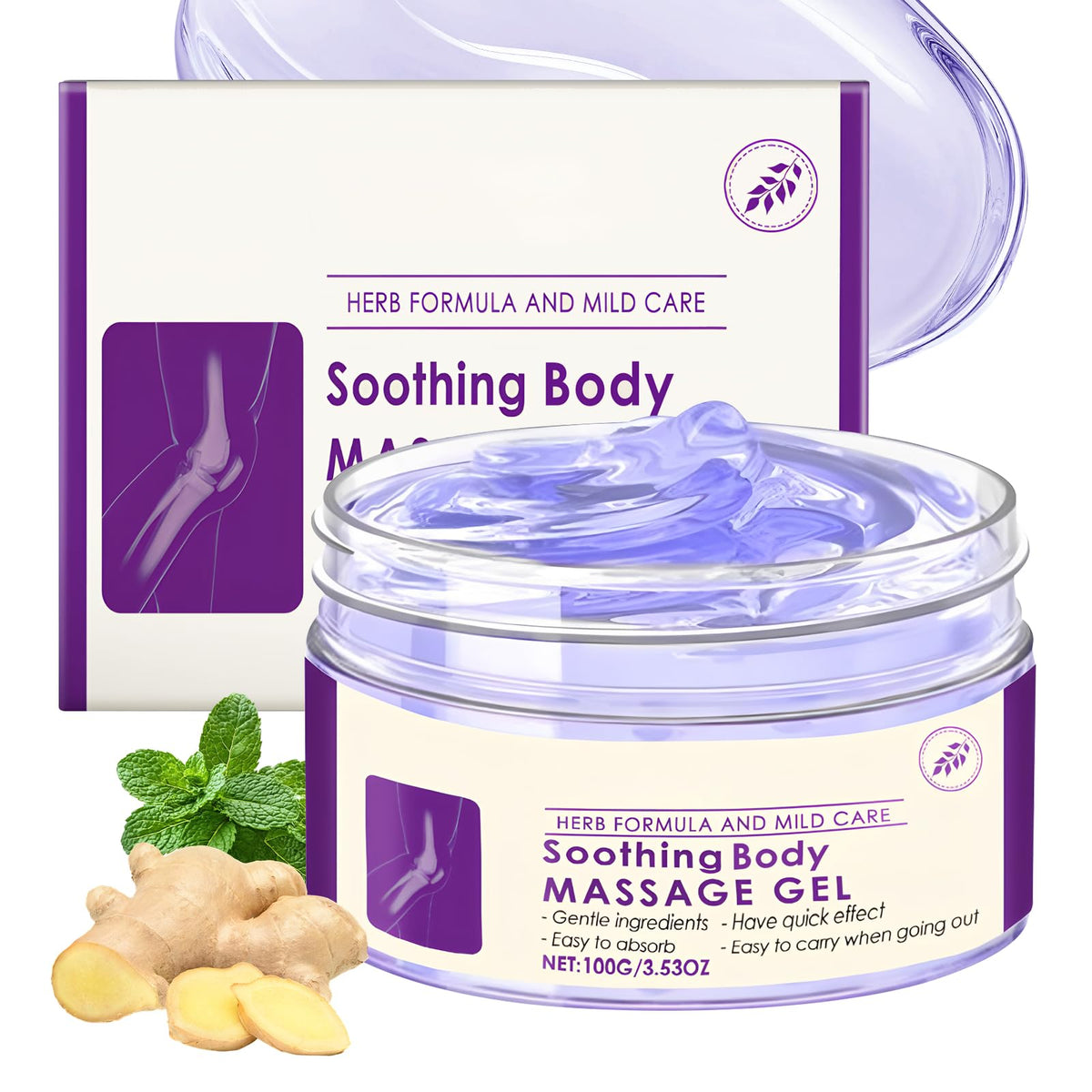 Soothing Body Massage Gel bottle with 3.53oz size