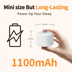 Soothing Sounds night light with 12 colors and 5 brightness levels enhances ambiance.