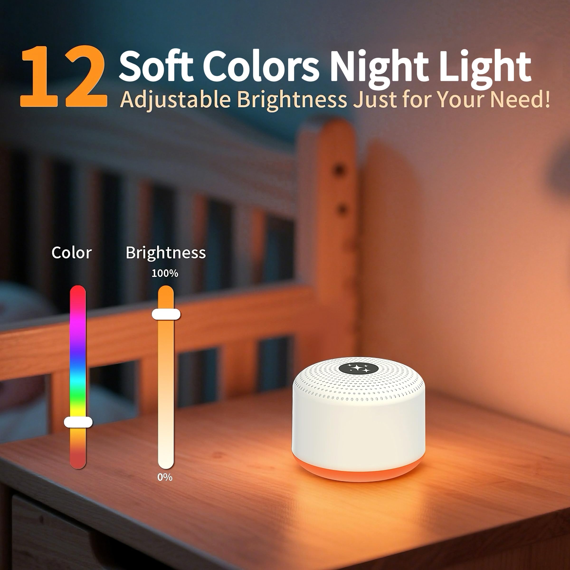 Soothing Sounds timer feature and memory function for consistent bedtimes.