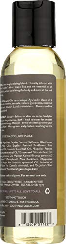 Close-up of the Soothing Touch Ayurveda Calming Lavender bottle