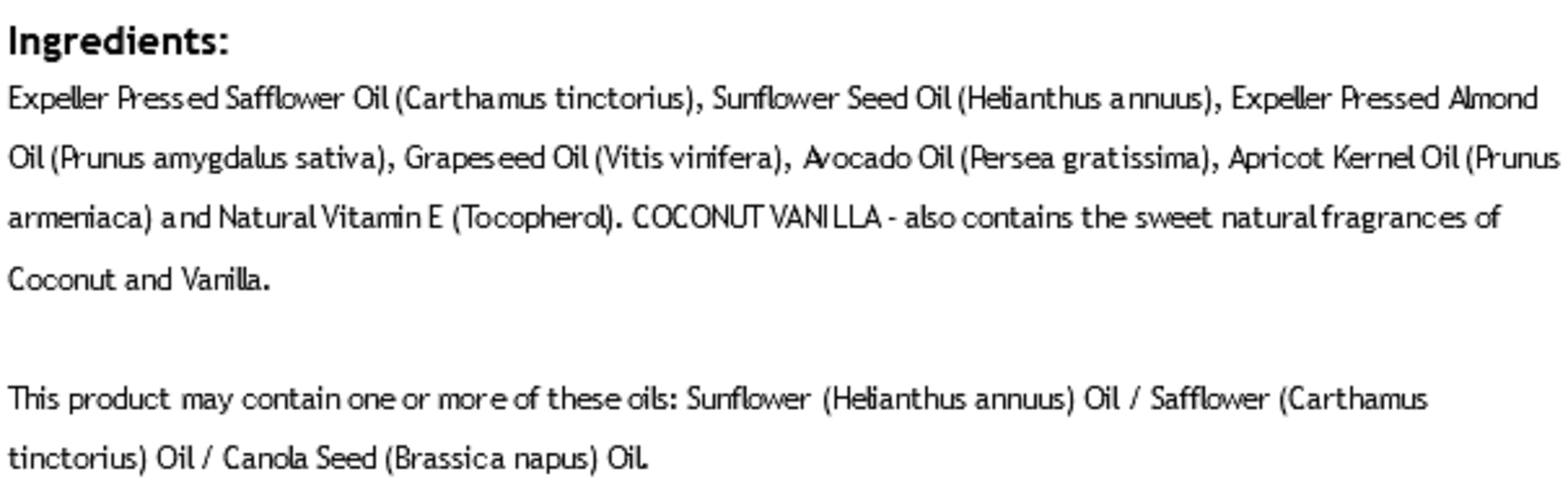 Close-up of Soothing Touch Coconut Vanilla Massage Oil texture and presentation (128 oz)