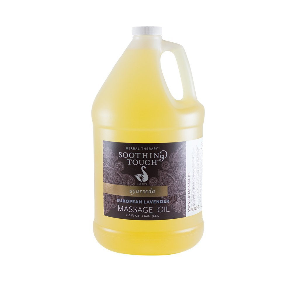 Soothing Touch European Lavender Massage Oil in gallon size (128 oz) bottle