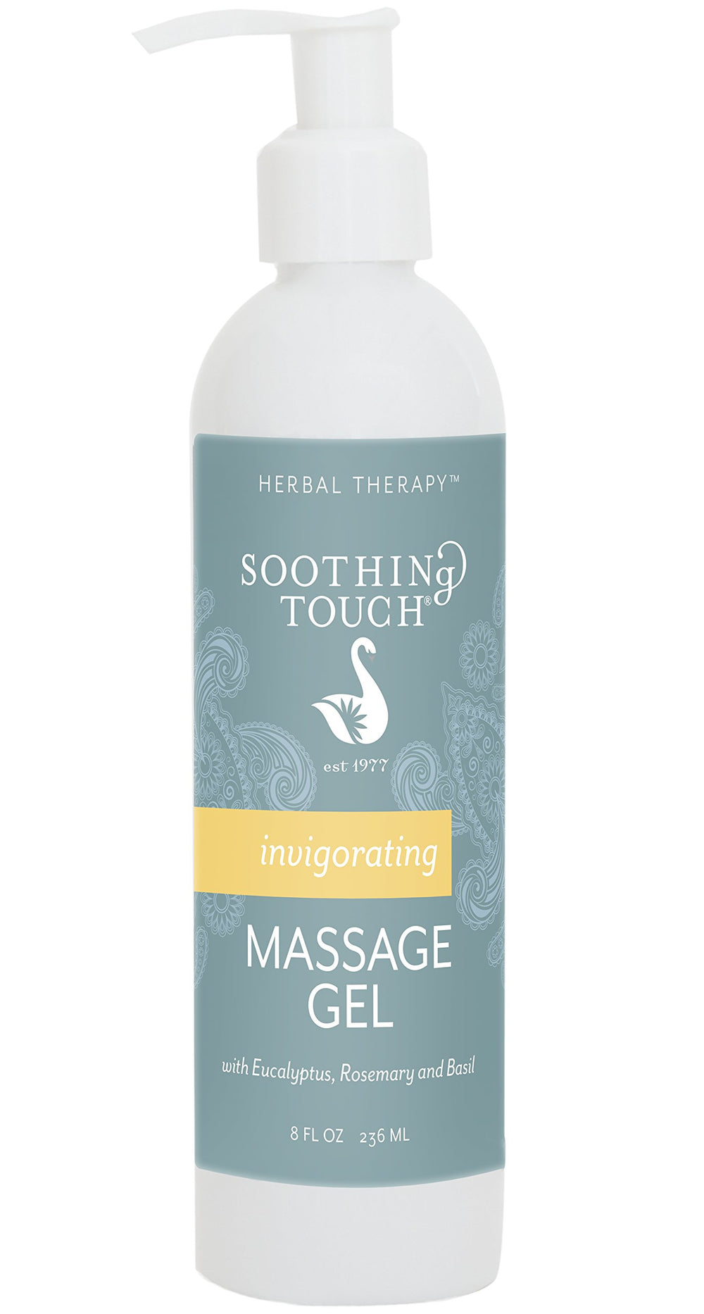 Soothing Touch Invigorating Massage Gel with Eucalyptus, Rosemary, Lemon, and Basil – 8 oz
