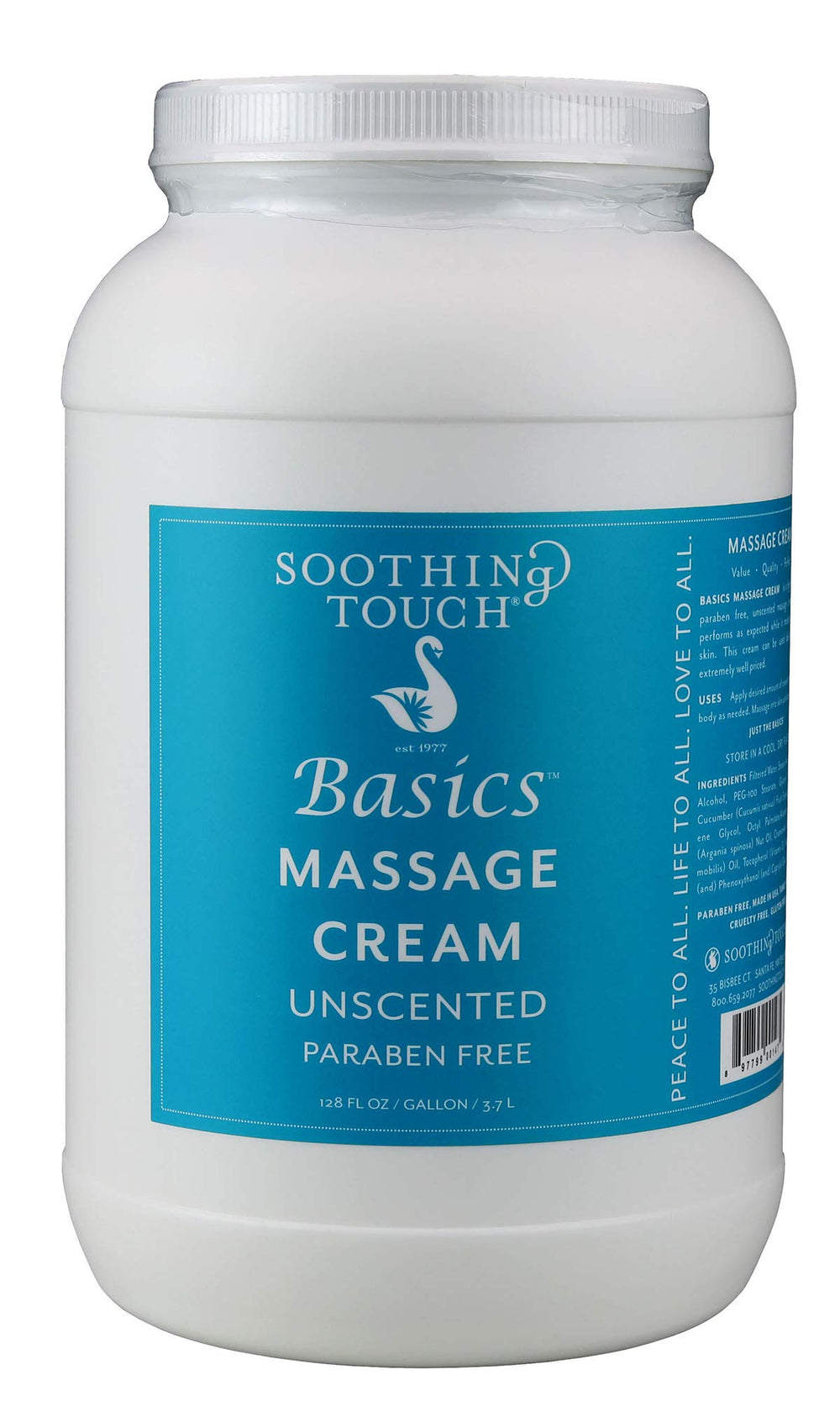 Soothing Touch Basics Massage Cream Unscented in 1 Gallon container