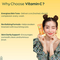 SOQU Vitamin C Brightening Foam Cleanser label close-up highlights trusted Korean formulation