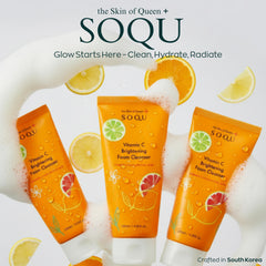SOQU cleanser in packaging scene suggests a refreshing skincare routine